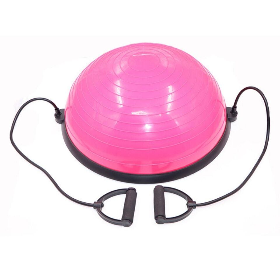 Bosu Ball Denge & Egzersiz Topu Pembe Renk Bosu Topu 58 cm