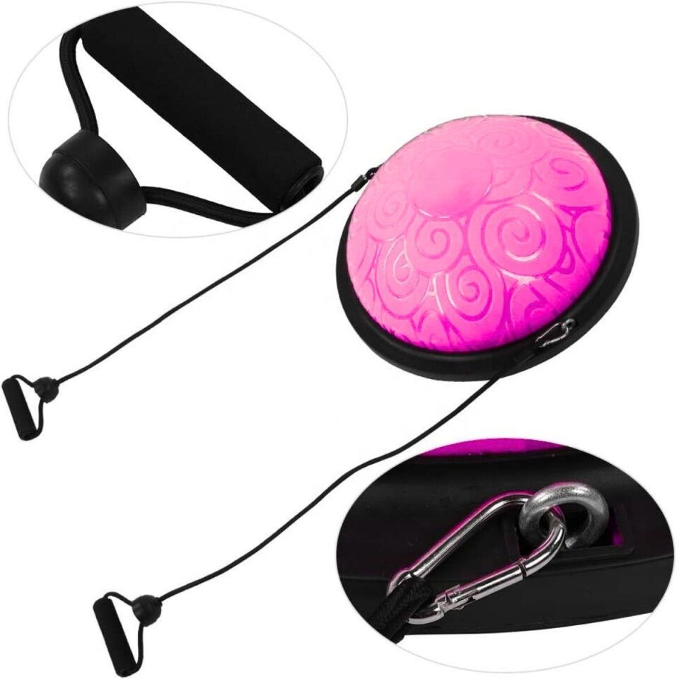 Tırtıklı Trainer Bosu Ball Denge & Egzersiz Topu Pembe Renk Bosu Topu 58 cm