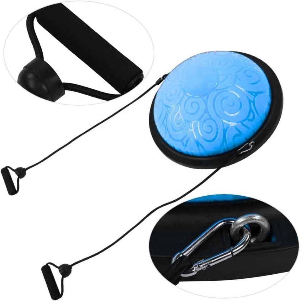Tırtıklı Trainer Bosu Ball Denge & Egzersiz Topu Mavi Renk Bosu Topu 58 cm