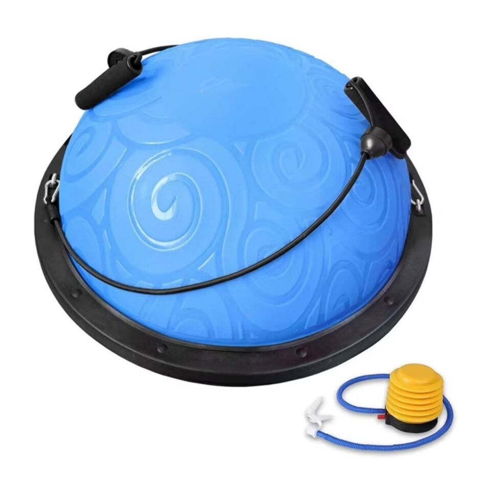Tırtıklı Trainer Bosu Ball Denge & Egzersiz Topu Mavi Renk Bosu Topu 58 cm
