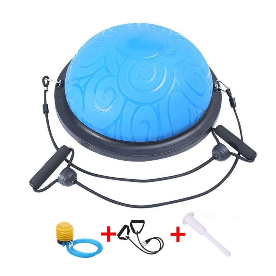 Tırtıklı Trainer Bosu Ball Denge & Egzersiz Topu Mavi Renk Bosu Topu 58 cm
