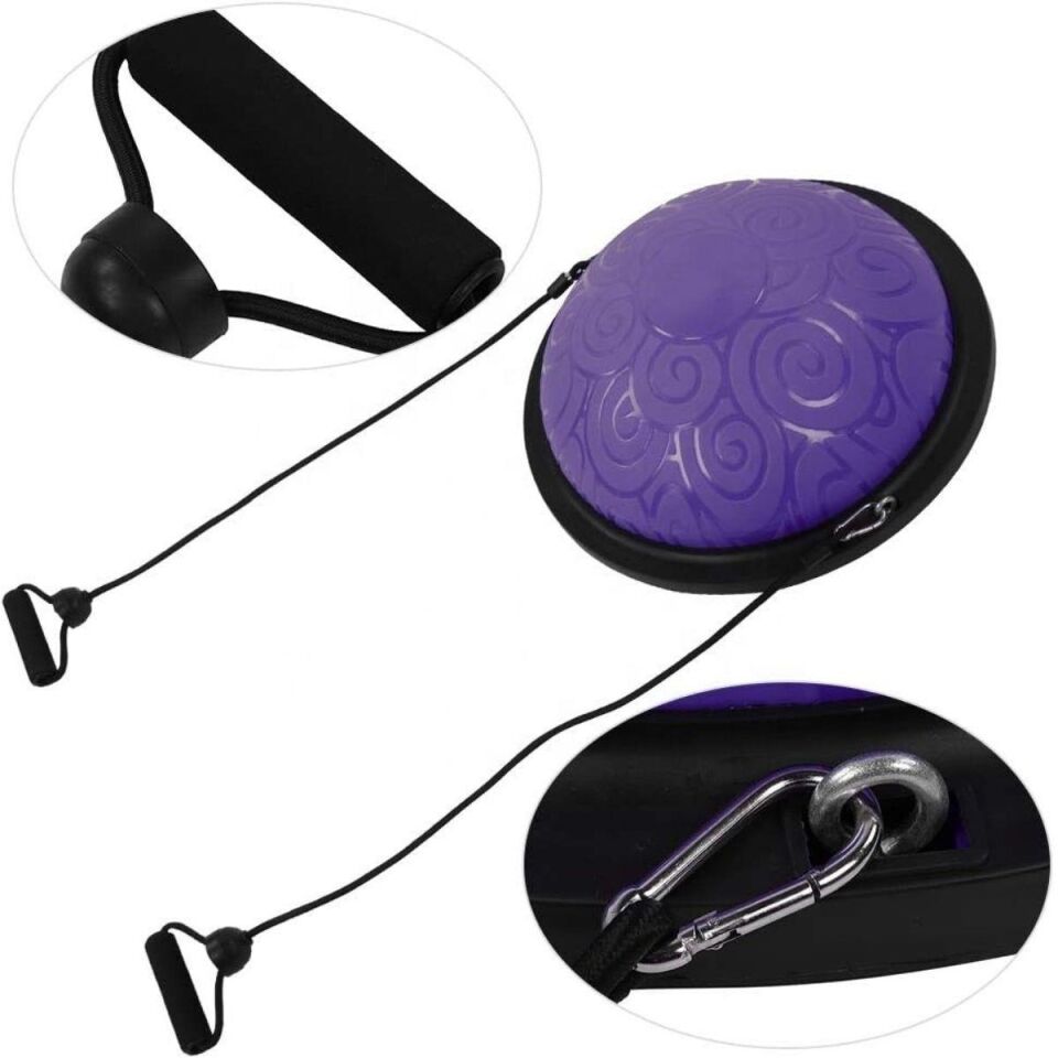 Tırtıklı Trainer Bosu Ball Denge & Egzersiz Topu Mor Renk Bosu Topu 58 cm