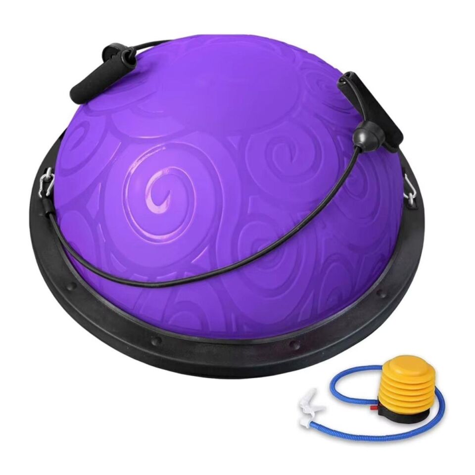 Tırtıklı Trainer Bosu Ball Denge & Egzersiz Topu Mor Renk Bosu Topu 58 cm