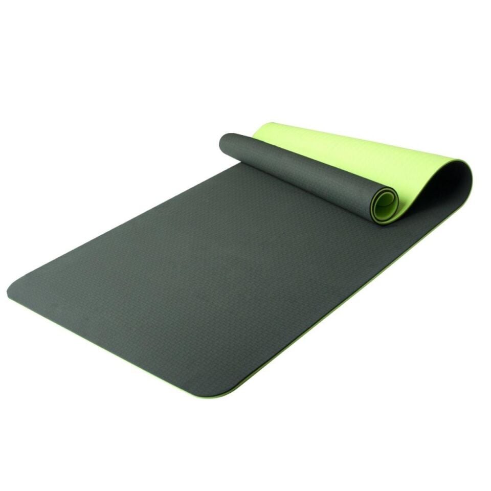 Çift Renk TPE Yoga Matı Pilates Minderi 6 mm Yeşil Renk