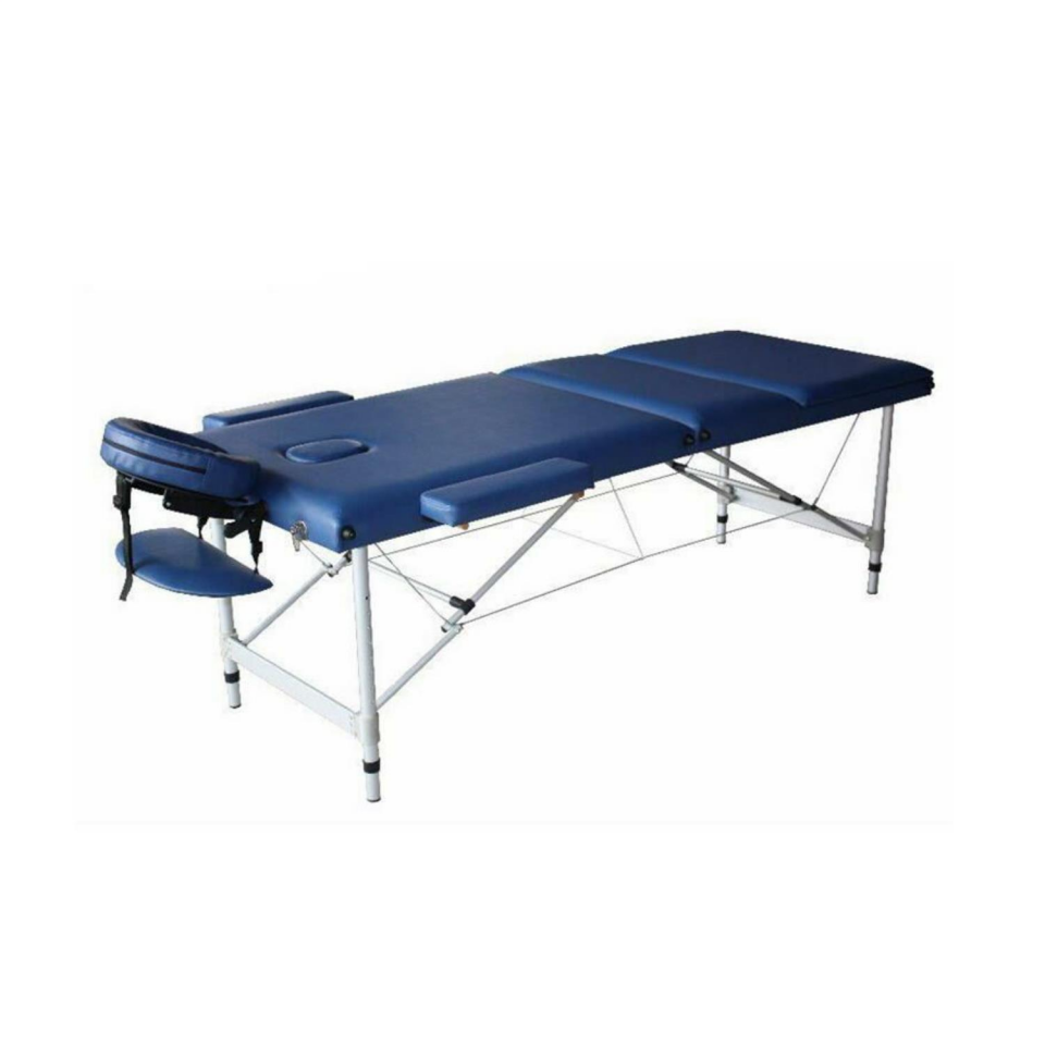 Masaj Yatağı Metal Masaj Sedyesi 3 Parçalı Mavi