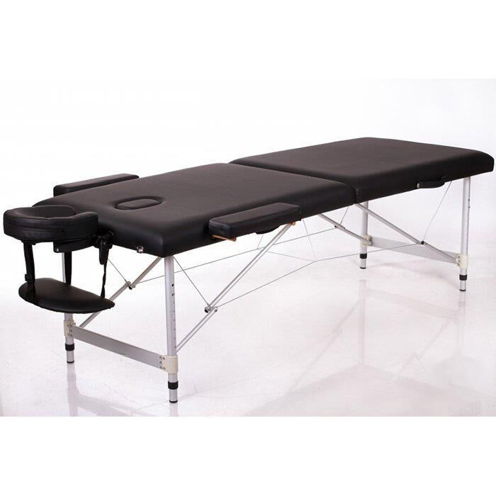 Masaj Yatağı Metal Masaj Sedyesi 2 Parçalı Siyah