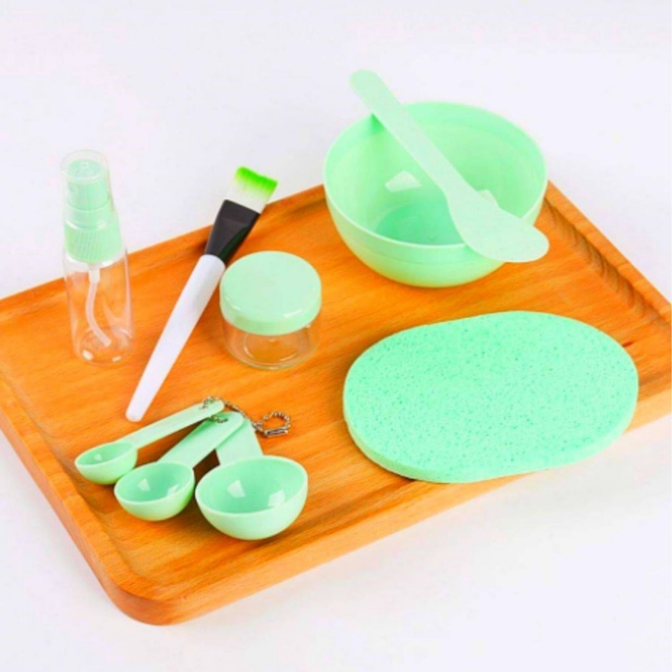 Kendin Yap Yüz Maskesi Karıştırma Aleti Seti Yeşil Renk
