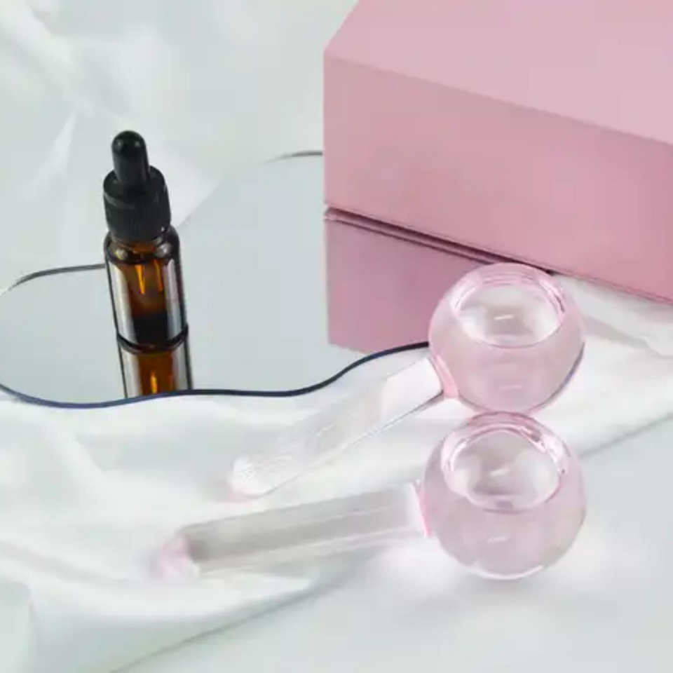 Yüz Buz Küresi ve Face Terapi Masaj İce Topu Pembe Renk