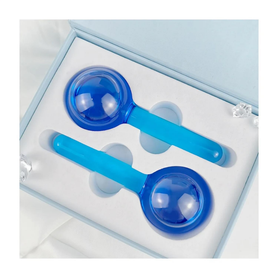 Yüz Buz Küresi ve Face Terapi Masaj İce Topu Mavi Renk