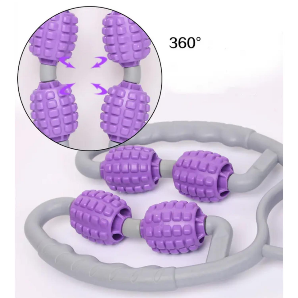 Selülit Masaj Rulosu 5 Topuzlu Masaj Aparatı Mor Renk