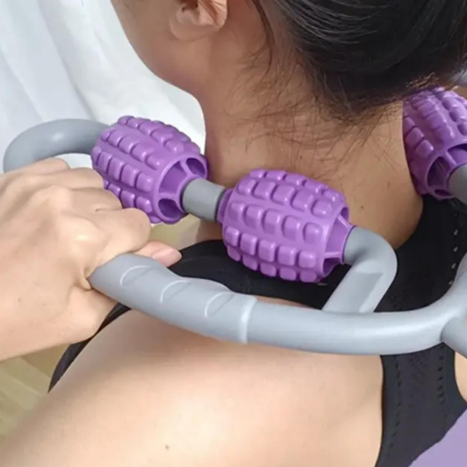 Selülit Masaj Rulosu 5 Topuzlu Masaj Aparatı Mor Renk